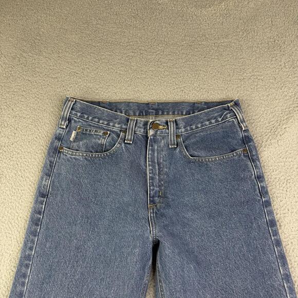 Carhartt Men's Jeans 32x23 Altered Blue Traditional Fit Straight Leg Denim - Picture 2 of 11